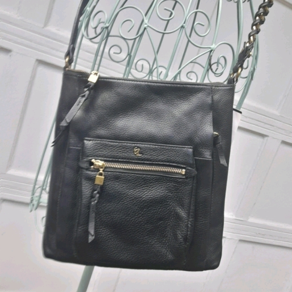 Genuine Leather Crossbody Bag Vintage Designer Purse Soft Pebbled Leather Long - Picture 2 of 16